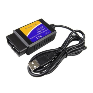 Adaptor diagnoza auto Techstar OBD2 USB cip ELM V1.5 vedere laterala