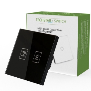 Techstar TG02 érintőkapcsoló, biztonsági üveg, modern kialakítás, LED-világítás, 2 fázisú, fekete - Img 8