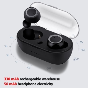 Techstar TWS Bluetooth vezeték nélküli fülhallgató, BT 5.0 technológiával, fekete - Img 3
