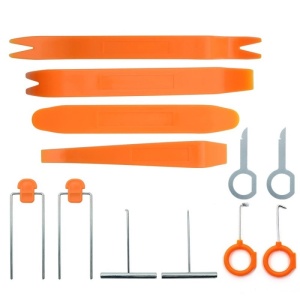 Set scule portocalii și accesorii metalice pentru demontare interior auto
