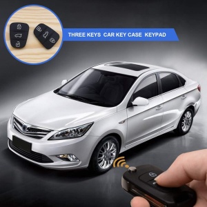 Membrana cauciuc cheie auto Hyundai cu 3 butoane si imagine masina argintie