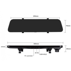 E-ACE A38 Visszapillantó tükörbe épített autós kamera, Dupla, 12", 2K, IPS, Érintőképernyő, 1440P, Éjjellátás, PIP - Img 2