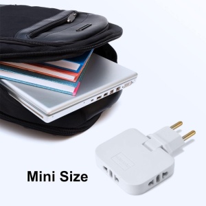 Adaptor electric alb dimensiune mini pentru bagaj