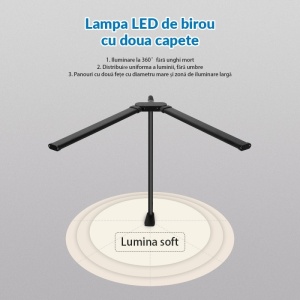 Baza lampa LED birou Techstar TDO001 culoare neagra