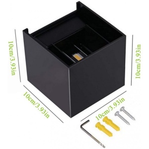 aplica LED patrata Techstar Cube negru lumina calda rezistenta la praf