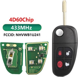 Cheie auto Jaguar 4 butoane cu cip ID60, lama FO21