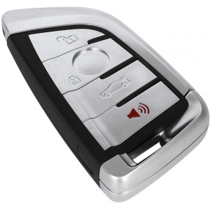 Techstar® BMW autós kulcstartó, 1,2,3,4,5,6,7, X, 4 gombos, pengével, ezüst