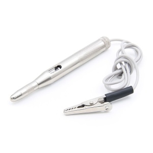 Techstar® D0086-Y automatikus feszültségmérő ceruza, DC 6V/12V/24V, 115x10 mm, kompatibilis autókkal, csónakokkal, motorkerékpárokkal és kismotorokkal, ezüst