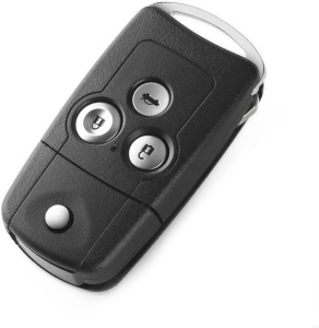 Carcasă neagră cheie Honda cu butoane gri și lamă flip