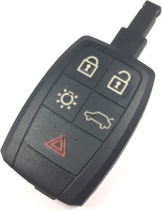 Techstar 5 gombos autókulcs, Volvo C30, S40, V50, C70 modellekhez kompatibilis – kulcs nélküli nyitású modell, kártyás típus – chip nélkül, elektronika nélkül