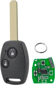 Techstar programozható, teljes értékű autókulcs, 433 MHz, 2 gomb, kompatibilis a Honda Civic 2005–2011, Accord, CR-V, Odyssey, Pilot, Fit 2006–2008 modellekkel – ID46 chip, FCCID: N5F-S0084A