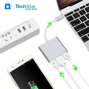 Ambalaj adaptor multifunctional 3 in 1 Techstar ZFZ3IN1 USB-C la HDMI si USB 3.0