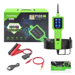 tester P100 Pro sonda verde cu sageti pentru test polaritate