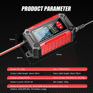 FOXSUR FTC-1206, dispozitiv 2-in-1 pentru incarcare si diagnostic acumulatori 12V