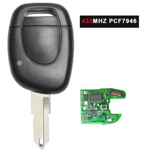 Autókulcs komplett távirányítóval Techstar kompatibilis Renault Clio II, Kangoo, Twingo, Master, 1 gomb, 433 MHz, PCF7946 ID46, penge NE72 - Img 4