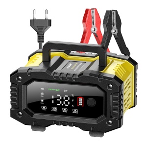 Redresor auto Foxsur cu cleme si cabluri conectate