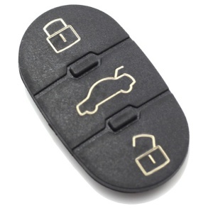 Gumi membránbetét 3 gombbal, Techstar, Audi TT A3 A4 A6 A8 autókulcshoz, gyárilag megfelelő 4D0837231