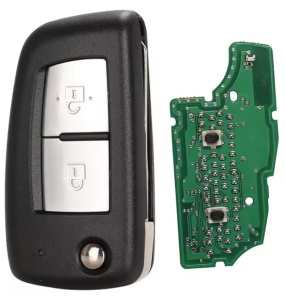 Komplett autókulcs távirányítóval Techstar kompatibilis Nissan Qashqai J11, Pulsar C13, Juke F15, X-Trail T32, Micra, 2 gomb, 433 MHz, 4A PCF7952E, CWTWWB1G767