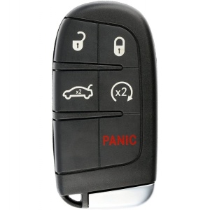 Cheie auto completa Techstar Jeep Chrysler Dodge 4+1 butoane vedere frontala cu simboluri functii