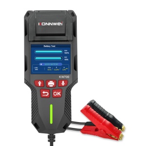 KW700 tester auto vertical cu afisaj aprins si cabluri atasate