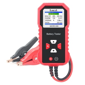 Lancol MICRO-500 autóakkumulátor teszter, gyorsellenőrző 12V ólom-sav és LiFePO4, kompatibilis AGM, GEL, EFB, QR Code eredmények
