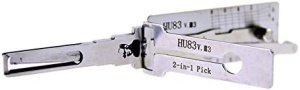 Decodor auto Lishi HU83 v3 detaliu corp si mecanism, pick pentru contact si usa