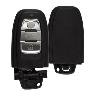 Cheie auto Audi A4L/Q5, 3 butoane, cu finisaj argintiu frontal