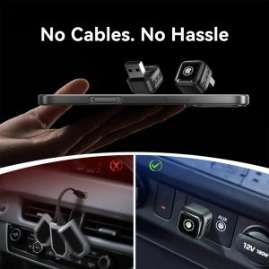 Techstar® B12 vezeték nélküli CarPlay és Android Auto 2 az 1-ben adapter, USB Compact, Bluetooth 5.3 + Wi-Fi 5.8GHz (5G), Plug & Play, vezérlő/visszaállító gomb + LED, automatikus csatlakoztatás - Img 6