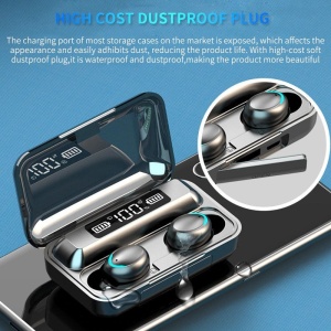 Techstar® F9 Smart vezeték nélküli fülhallgató, Bluetooth V5.0, iOS és Android, 2200 mAh, fekete - Img 6