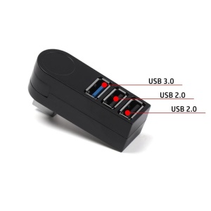 Hub USB Techstar argintiu cu patru porturi USB 3.0 si conector Type-C