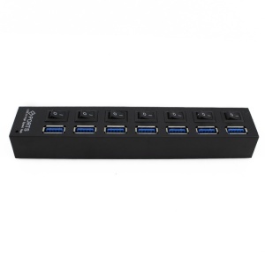 Panou de control USB Hub HB6 cu butoane On/Off și porturi USB 3.0