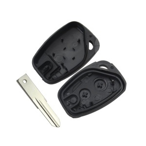 Carcasa si lama cheie auto Techstar Renault Clio Megane Dacia Logan Sandero Duster 2 butoane VAC102 vedere fata si spate