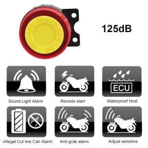 Alarma antifurt motocicleta Techstar 12V afisare functii si moduri de operare