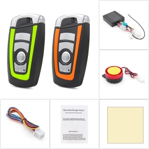 Techstar 12V-os motorkerékpár-riasztó, sziréna 120–125 dB, 315 MHz-es vezeték nélküli távirányító, IP55, 7 érzékenységi szint