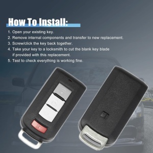 carcasa cheie auto techstar pliabila, model 3 butoane cu lama detasabila pentru mitsubishi