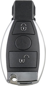 carcasa telecomanda auto 2 butoane mercedes benz techstar fata finisaj metalic