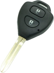 Techstar autókulcstartó, 2 gombbal, Toyota Corolla, RAV4, Yaris, Avensis, Hilux és Prado modellekhez kompatibilis