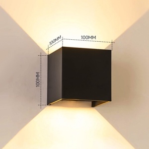 lampa led perete negru patrat lumina calda techstar