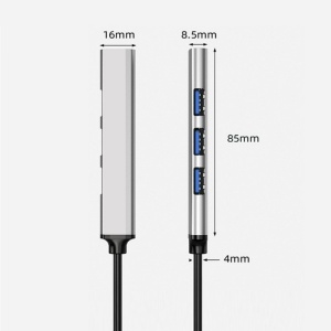 Hub USB Techstar cu dimensiuni compacte si 4 porturi USB