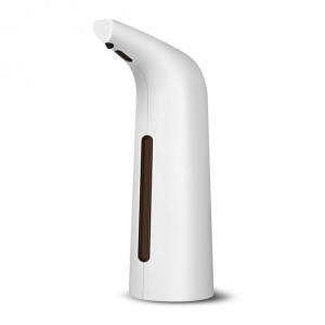 Dozator sapun lichid alb, 400ml, IPX6, design minimalist, vedere frontala