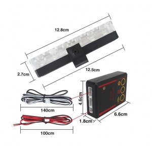 Techstar LED-es lámpák, 4x6, Stroboszkóp figyelmeztető vaku, 12V-os tápegység, Piros és kék - Img 5