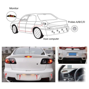 Techstar parkolóérzékelő készlet, parktronic érzékelő, kijelző, radar, monitor, 4 érzékelővel, fehér - Img 3