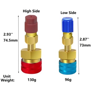 set cuple high si low side cu dimensiuni adaptor R1234yf la R134a