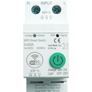 Techstar smart automatikus biztosíték, WiFi, Fogyasztás figyelés, Tuya/Smartlife, 2P Pole, 1P+N, Egyfázisú, 63A, Google Home és Alexa szolgáltatás kompatibilis - Img 3