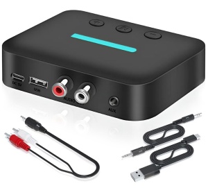 Techstar T88 Bluetooth Audio Receiver, Bluetooth 5.3, Bluetooth 5.3, AUX 3.5mm + RCA L/R, USB Play (U-Disk), USB-C 5V, 10m hatótávolság, Stereo HiFi