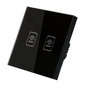 Panou frontal intrerupator touch Techstar TG02 negru cu doua butoane tactile LED
