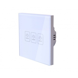 Lateral intrerupator touch alb Techstar TG02 cu rama din sticla securizata