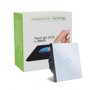 prezentare cutie produs intrerupator touch techstar alb