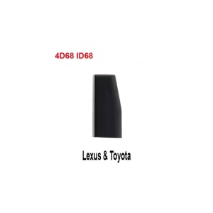 Cip transponder auto aftermarket blank ID68 4D68 80bit tip carbon compatibil Toyota Auris Avensis Corolla RAV4 Hilux Yaris Lexus IS GS RX vedere frontala cu dimensiuni