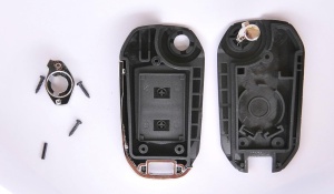 Carcasa cheie telecomanda 2 butoane flip HU46 compatibila Opel Corsa C Meriva A Tigra B Combo vedere set exterior si interior
